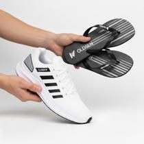 Kit Tênis Masculino Casual Treino Chinelo Macio Confortavel Kit Tênis Masculino Casual Treino Chinelo Macio Confortavel