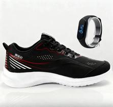 Kit Tênis Masculino Corrida Caminhada + Relógio Digital Esportivo Confortável - Ferrareto Kit Tênis Masculino Corrida Caminhada + Relógio Digital Esportivo Confortável - Ferrareto