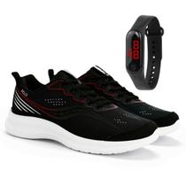 Kit Tênis Masculino Corrida Caminhada + Relógio Digital Esportivo Confortável