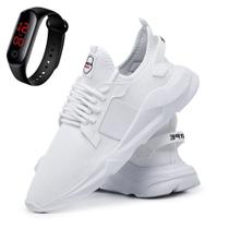 Kit Tenis Masculino Esporte Palmilha EVA Macia Com Relogio Digital