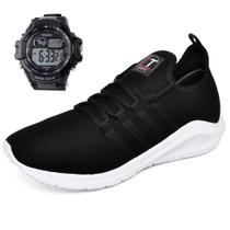 Kit Tênis Masculino Feminino Ultra Leve Academia Corrida Caminhada Confortável + Relógio Esportivo