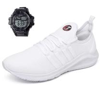 Kit Tênis Masculino Feminino Ultra Leve Academia Corrida Caminhada Confortável + Relógio Esportivo