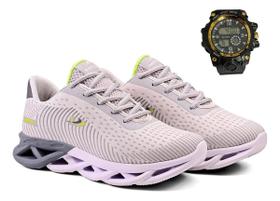 Kit Tenis Masculino Impax Esportivo Casual Macio Relogio Esportivo Moderno Dia a Dia Lançamento