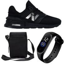 Kit Tenis Masculino New Speed Treino Relogio Digital Com Bag