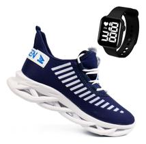 Kit Tenis Masculino Para Esportes Corrida Treino + Relogio