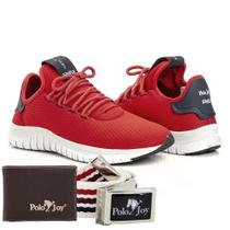 Kit Tênis Masculino Polo Joy Sport Com Carteira E Cinto