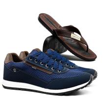 Kit Tênis Masculino Sapatênis Casual Conforto com Chinelo Kit Tênis Masculino Sapatênis Casual Conforto com Chinelo
