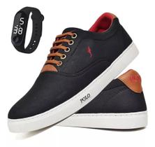 Kit Tenis Masculino Sapatenis Casual + Relógio Digital