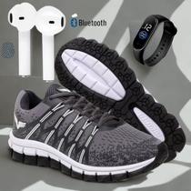 Kit Tenis Masculino Treino + Relógio + Fone Touch Bluetooth