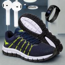 Kit Tenis Masculino Treino + Relógio + Fone Touch Bluetooth