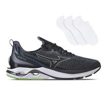 Kit Tênis Mizuno Wave Mirai 6 Masculino + 3 Pares de Meias