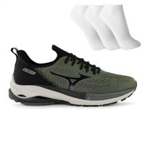 Kit Tênis Mizuno Wave Zest Masculino + 3 Pares de Meias