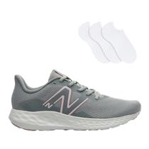 Kit Tênis New Balance 411 v13 Feminino + 3 Pares de Meias