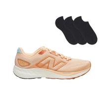 Kit Tênis New Balance Fresh Foam 680 v8 Feminino + 3 Pares de Meias