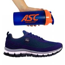 Kit Tênis Para Caminhada Com Amortecedor Total Unissex Azul e Coqueteleira