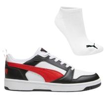 Kit Tênis Puma Rebound V6 Low Original E Meia