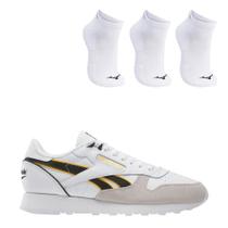 Kit Tênis Reebok Classic Leather Masculino + 3 Pares Meia Mizuno