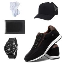 Kit Tenis Sapatenis Casual Jogging Confortavel +Acessorios