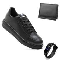 Kit Tenis Sapatênis Masculino Couro Legitimo Confortável DM Damando + Relógio + Carteira Kit Tenis Sapatênis Masculino Couro Legitimo Confortável DM Damando + Relógio + Carteira