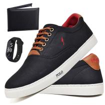 Kit Tênis Sapatenis masculino Polo Blu Casual clássico com Carteira e Relógio Digital - 7700 K001 Kit Tênis Sapatenis masculino Polo Blu Casual clássico com Carteira e Relógio Digital - 7700 K001