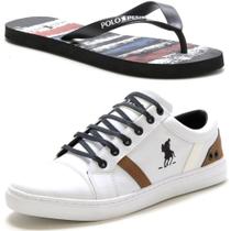 Kit Tênis Sapatênis Masculino Polo Casual + Chinelo Básico