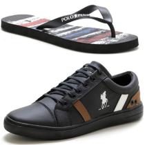 Kit Tênis Sapatênis Masculino Polo Casual + Chinelo Básico