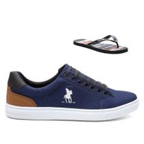 Kit Tênis Sapatênis Masculino Polo Lona Cadarço + Chinelo Kit Tênis Sapatênis Masculino Polo Lona Cadarço + Chinelo