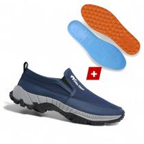 Kit Tênis Sapatilha Masculino Casual Trilha Impermeável Calce Fácil Mais Palminha Gel
