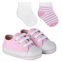 Kit Tênis Sapato Com 2 Meias Baby Winston Confortável Fashion Kit Tênis Sapato Com 2 Meias Baby Winston Confortável Fashion