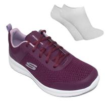 Kit Tênis Skechers Bountiful Feminino + Par de Meia