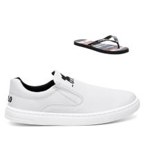 Kit Tênis Slip On Casual Polo Masculino Extra Macio Chinelo