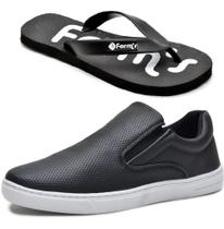 Kit Tênis Slip On Com Chinelo Casual Unissex Conforto