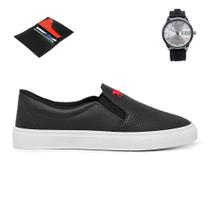 Kit Tênis Slip On Iate Polo Legítimo + Relógio de Pulso + Carteira