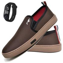 Kit Tênis Slip On Masculino Lona + Relógio Digital Casual Kit Tênis Slip On Masculino Lona + Relógio Digital Casual