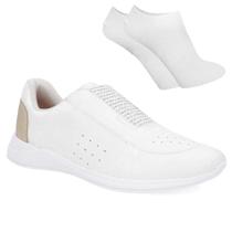 Kit Tênis Slip On Usaflex Básico Feminino + Par De Meia