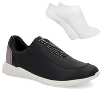 Kit Tênis Slip On Usaflex Básico Feminino + Par De Meia Kit Tênis Slip On Usaflex Básico Feminino + Par De Meia