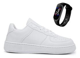 Kit Tênis Sneakers Casual Blogueira Skate Force + Relógio