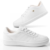 Kit Tênis Sneakers Feminino Branco Casual Estilo Chunky Cano Baixo Liso Atemporal