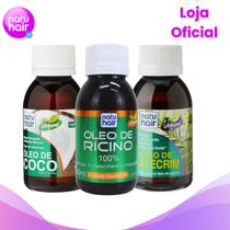 Kit Terapia Capilar Natuhair Óleo de Coco + Rícino + Alecrim 60ml