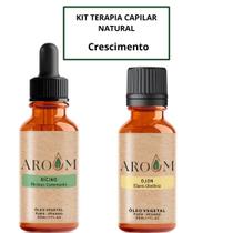 Kit terapia capilar natural - Óleos vegetal Ojon e Castor ( Rícino ) - Aroom Aromaterapia