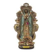 Kit Terço 8mm e Imagem Nossa Senhora de Guadalupe Importada Resina 30 cm