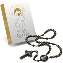 Kit Terço Maria Passa A Frente Bíblia Católica Sagrada Ave-Maria Eis o Cordeiro de Deus Rosário Bolsinha