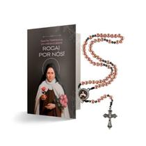 Kit terço santa teresinha rosegold 6mm com folheto oracional Kit terço santa teresinha rosegold 6mm com folheto oracional