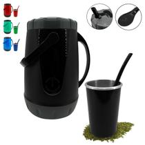 Kit Tereré 1 Garrafa Térmica 2,5L Unitermi 1 Cuia E Bomba Coloridas