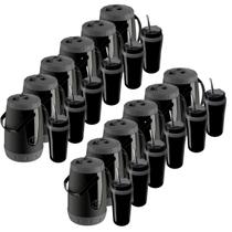 Kit Tereré 12 Garrafas Jarra Pavia + 12 Copos Térmico 650ML com Bomba Inox Unitermi