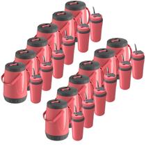 Kit Tereré 12 Garrafas Térmica Jarra Pavia 2,5L + 12 Copos Térmico 650ML Bomba Inox Unitermi Cores