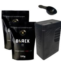 Kit Tereré 2 Ervas Mate Tereré Black Erva + Porta Erva Mate Black Erva 500g Pote Erva Mate Mateira