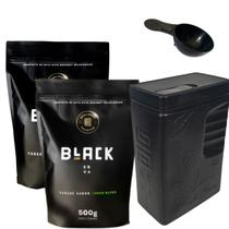 Kit Tereré 2 Ervas Mate Tereré Black Erva + Porta Erva Mate Black Erva 500g Pote Erva Mate Mateira