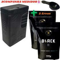 Kit Tereré 2 Ervas Mate Tereré Black Erva + Porta Erva Mate Black Erva 500g Pote Erva Mate Mateira