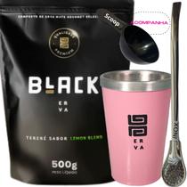 Kit Tereré Black Erva Mate 500g+ Copo Alumínio Térmico ROSA + Bomba Tradicional Inox Acompanha Scoop Kit Tereré Black Erva Mate 500g+ Copo Alumínio Térmico ROSA + Bomba Tradicional Inox Acompanha Scoop
